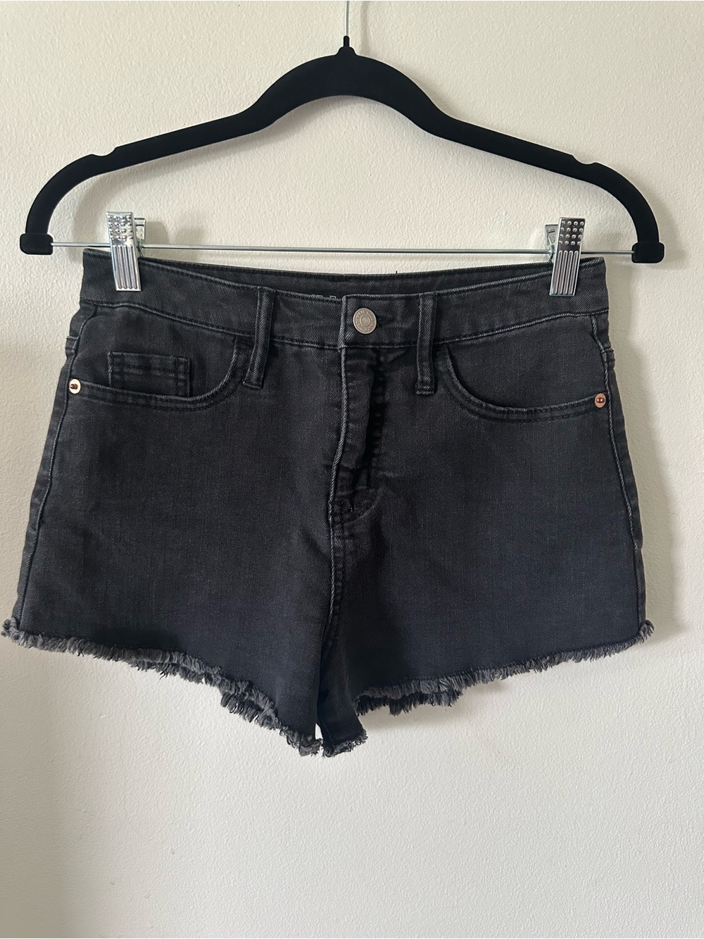 Wild Fable Black Frayed Hem Women's Denim Shorts Size 2